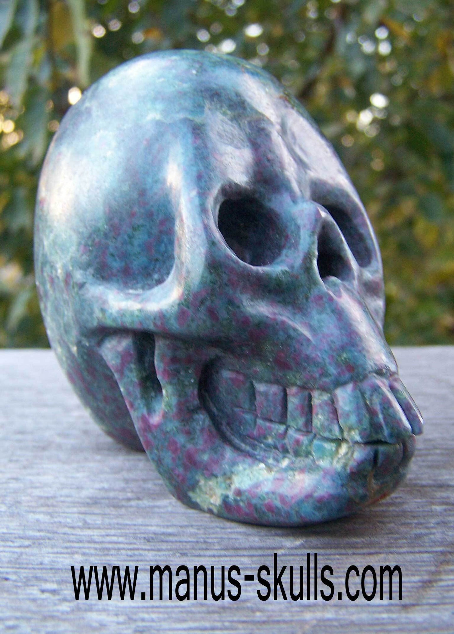 Ruby in Fuchsite Skull