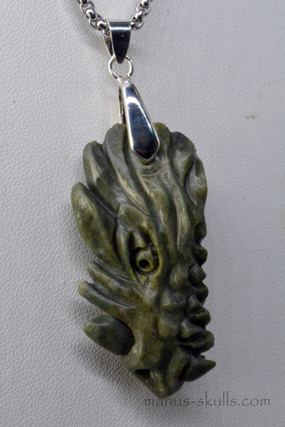 Greenlandite Pendant on silver clasp