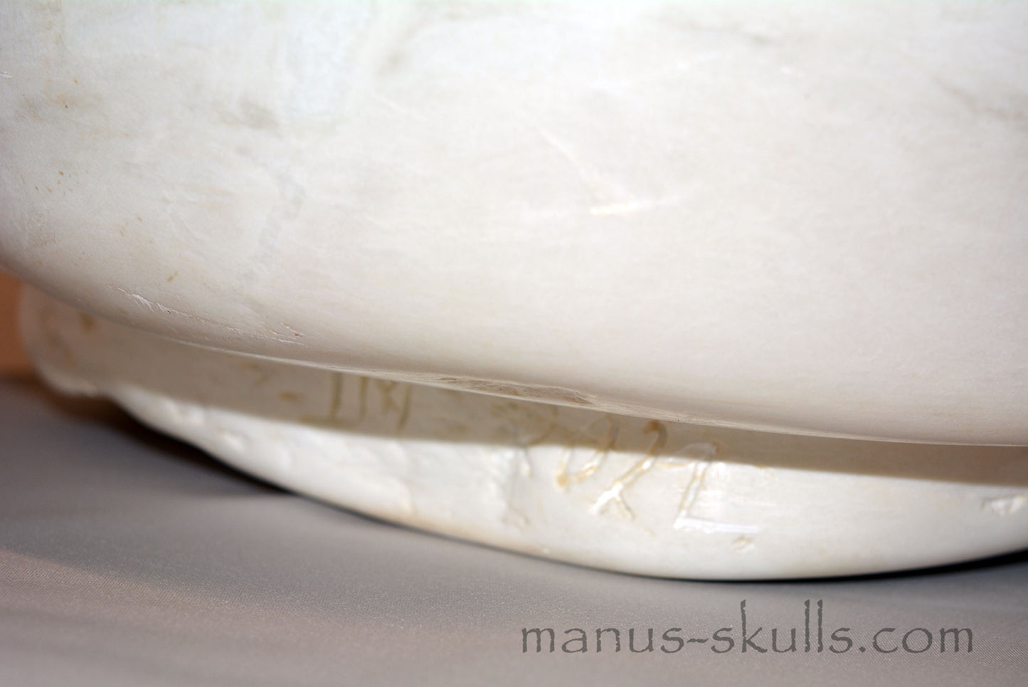 Monumental White Steatite Evolian Skull #48