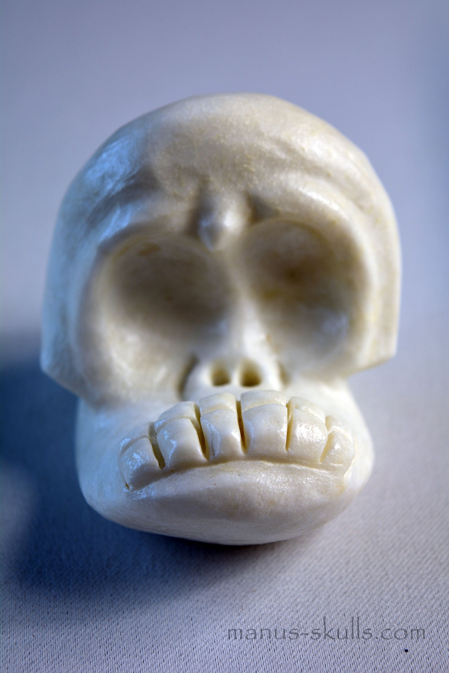 White Steatite Evolian Skull #52