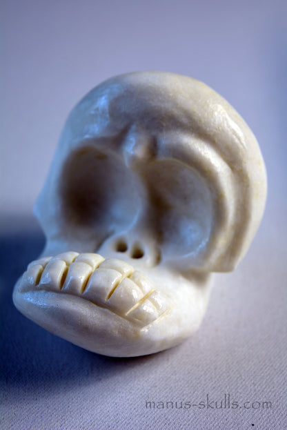 White Steatite Evolian Skull #52