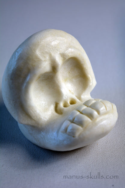 White Steatite Evolian Skull #52