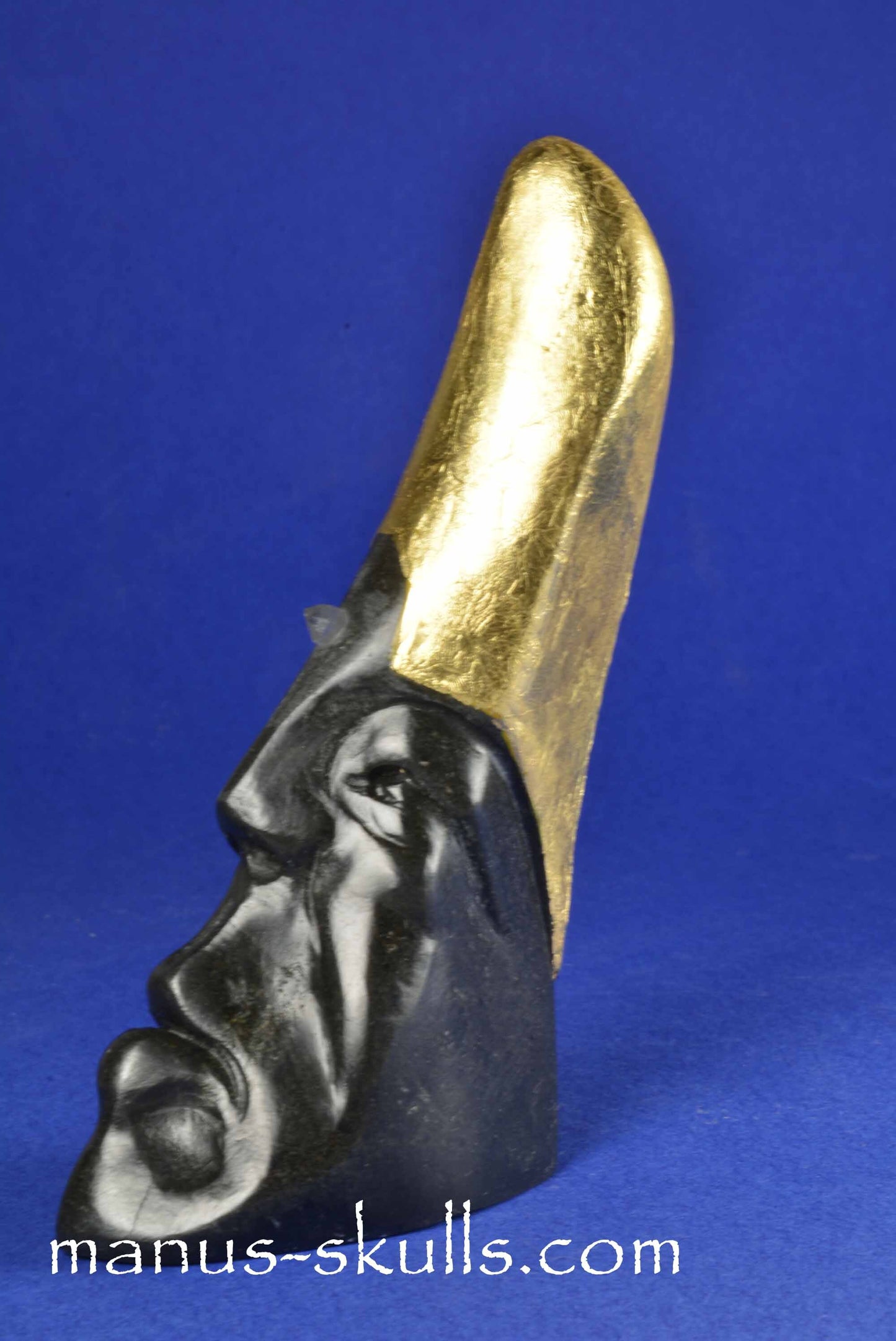 Basalt Gold Leaf & Herkimer Skull