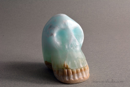 Blue Aragonite Skull