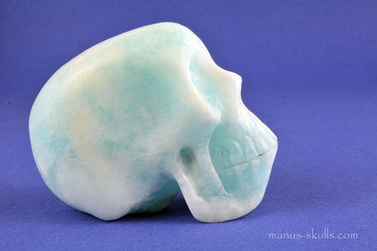 Blue Aragonite Skull