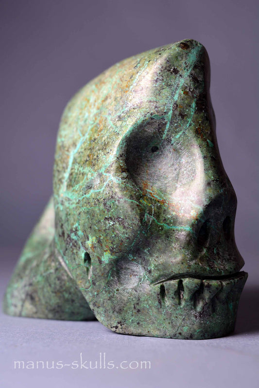 Chrysocolla Skull