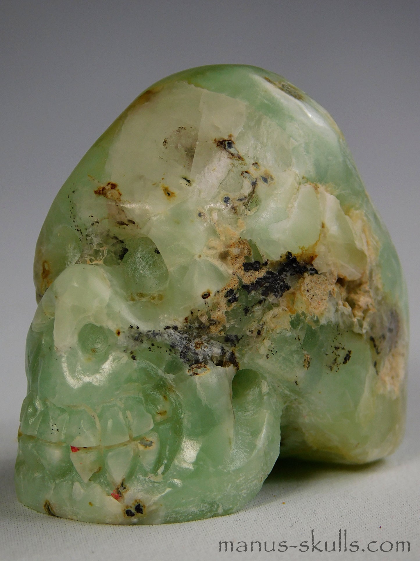 Prehnite Skull