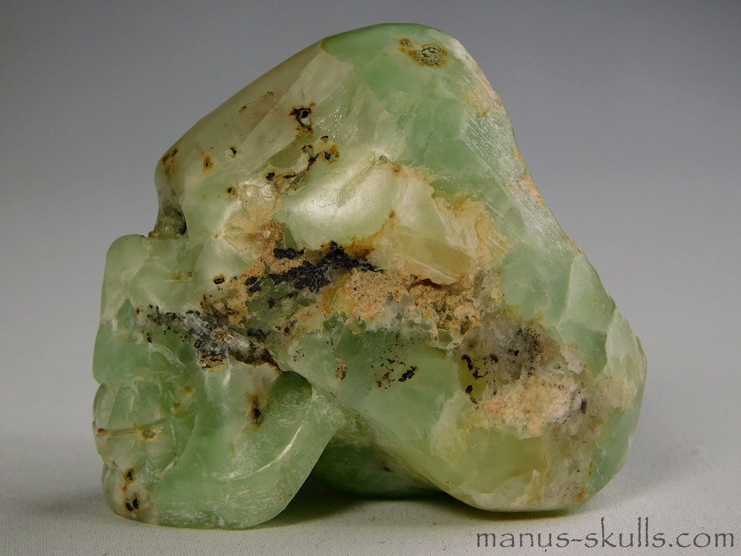 Prehnite Skull