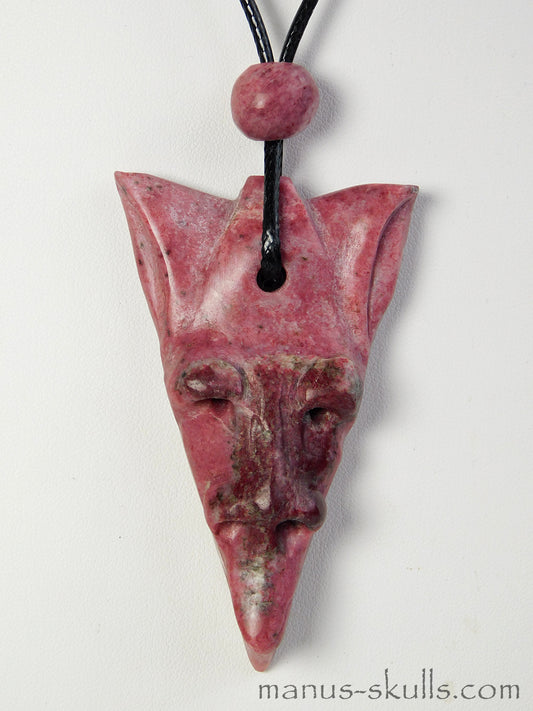 Pink Thulite Tribal Pendant with original handmade Thulite Slide bead