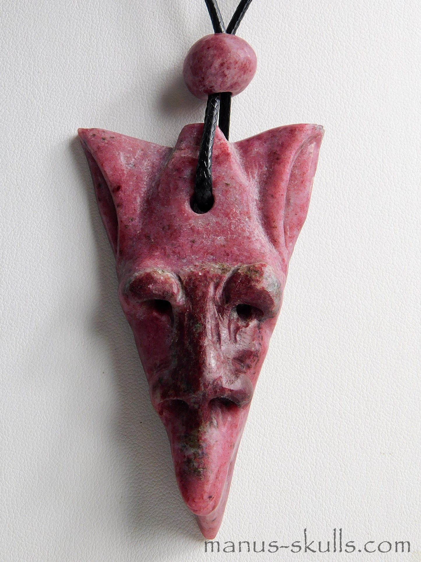 Pink Thulite Tribal Pendant with original handmade Thulite Slide bead