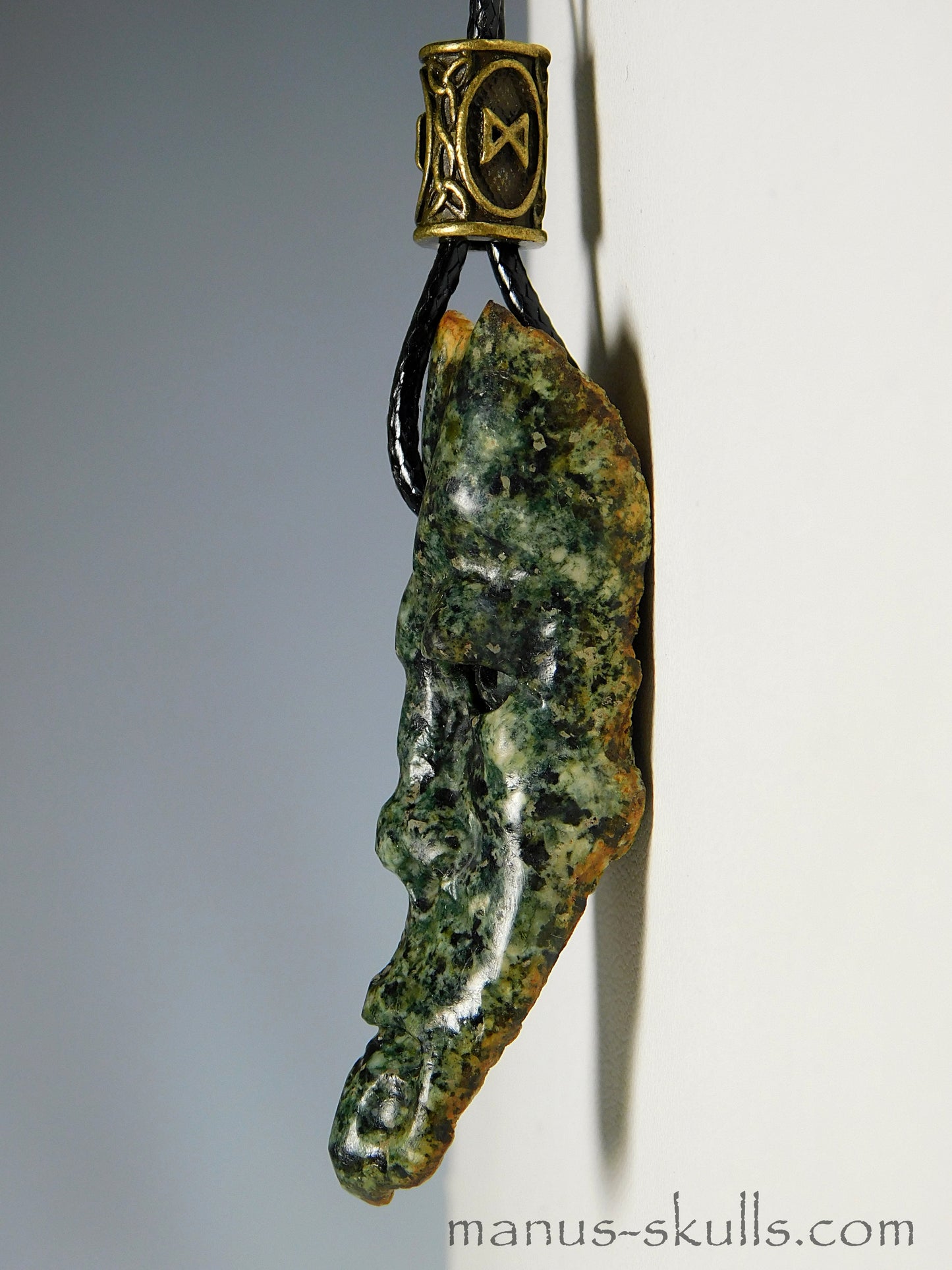 Preseli Bluestone Tribal Pendant with Dagaz Rune Slide bead.