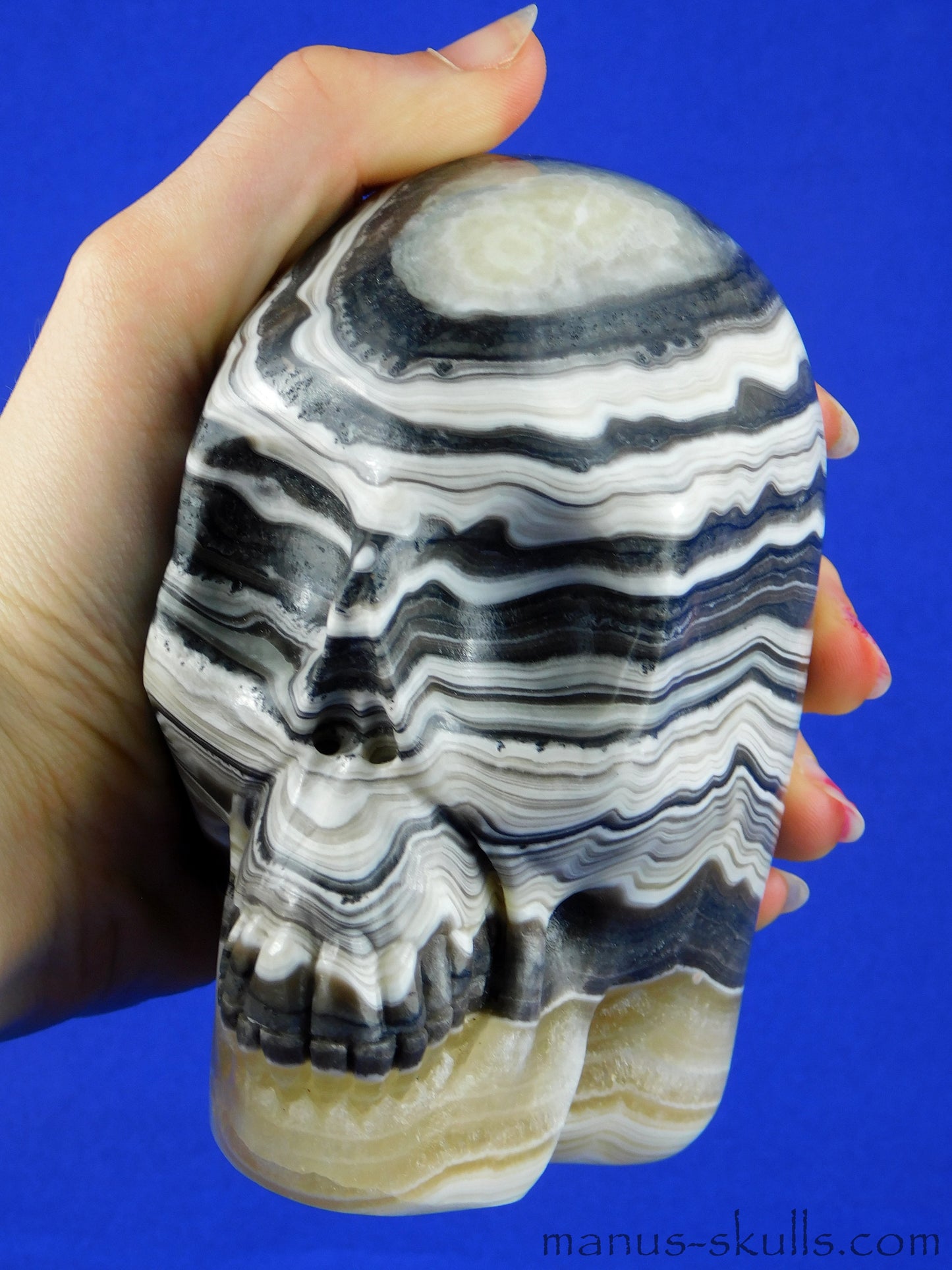 Zebra Calcite Skull