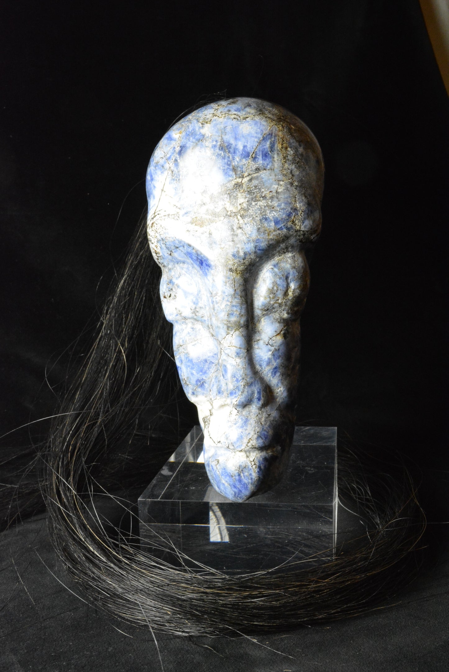 Royal Blue Marble Tribal Skull