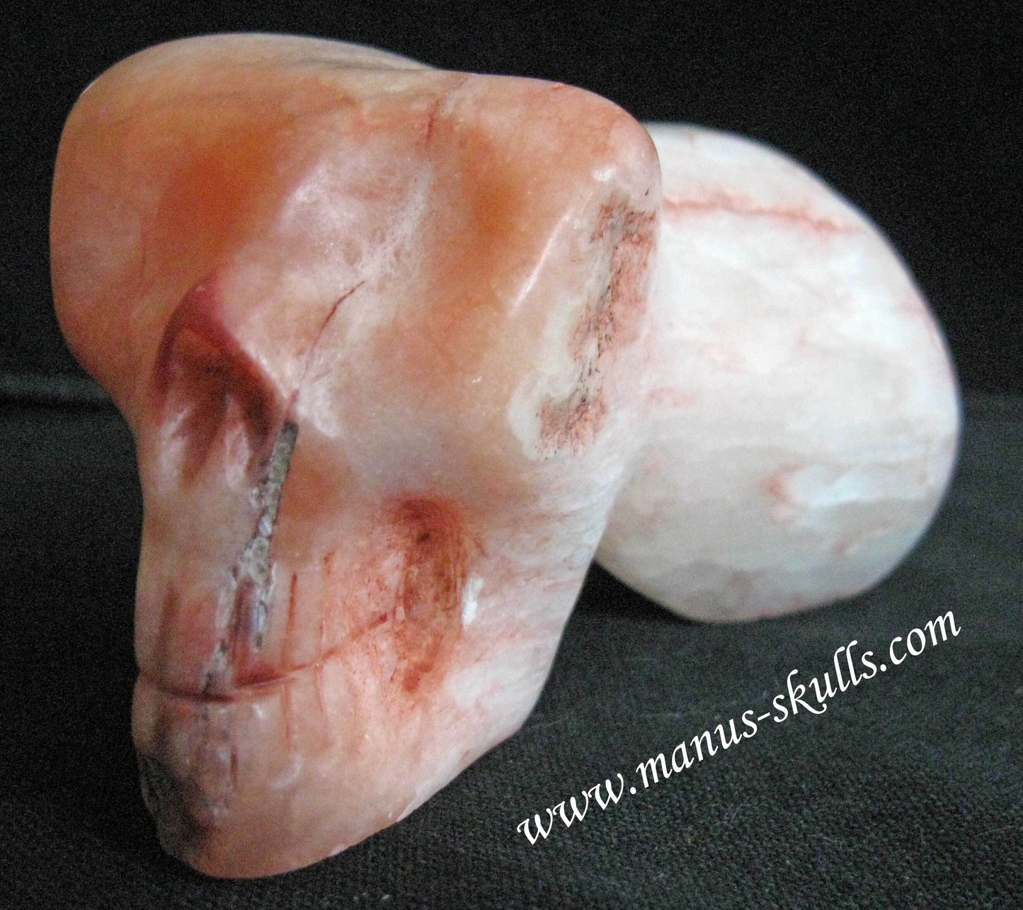 Peach Selenite Skull