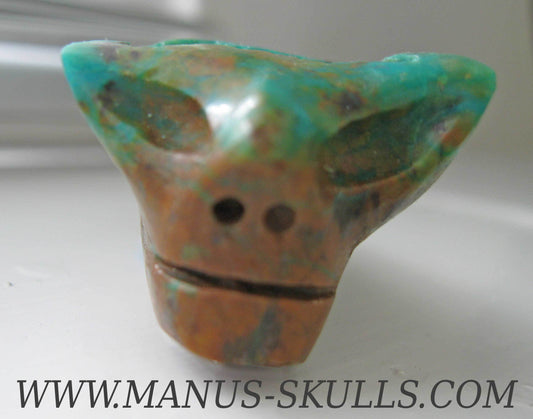 Chrysocolla Alien Skull