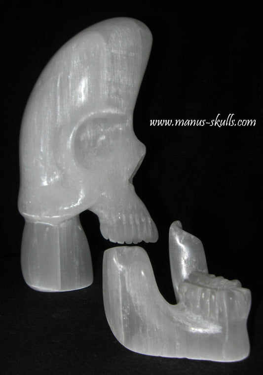 White Selenite Skull