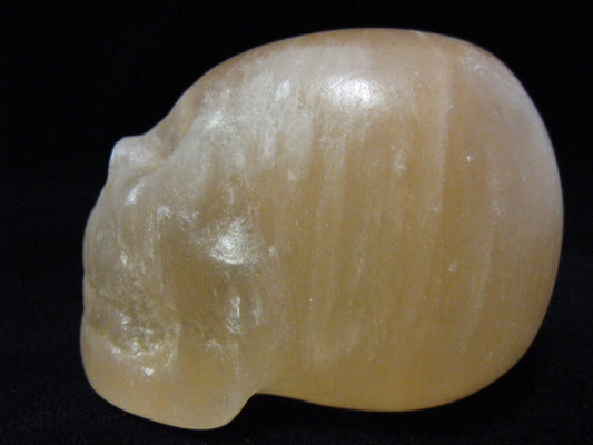 Peach Selenite Skull