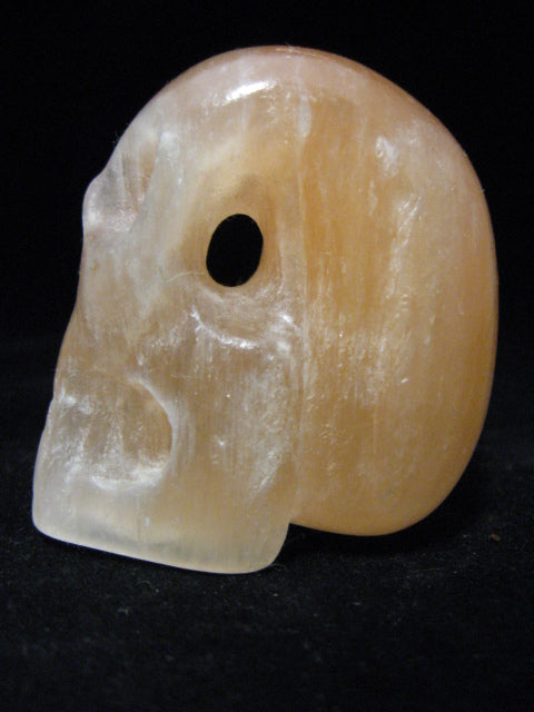 Peach Selenite Skull