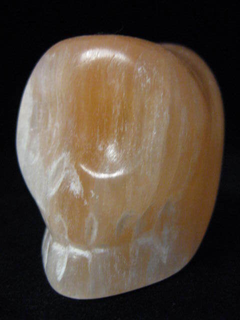 Peach Selenite Skull