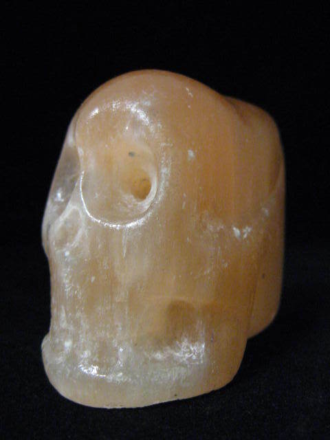 Peach Selenite Skull