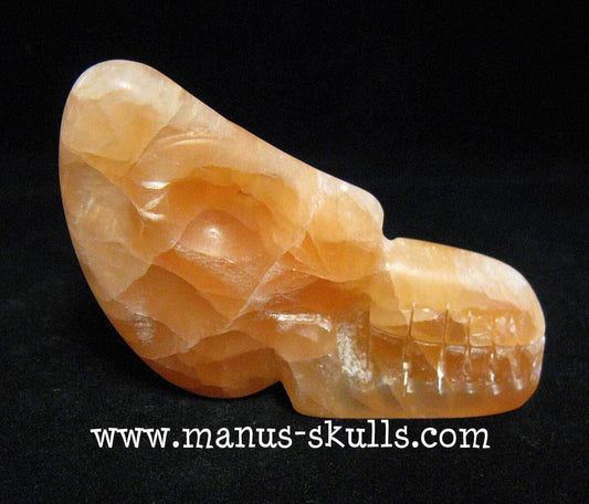 Peach Selenite Skull