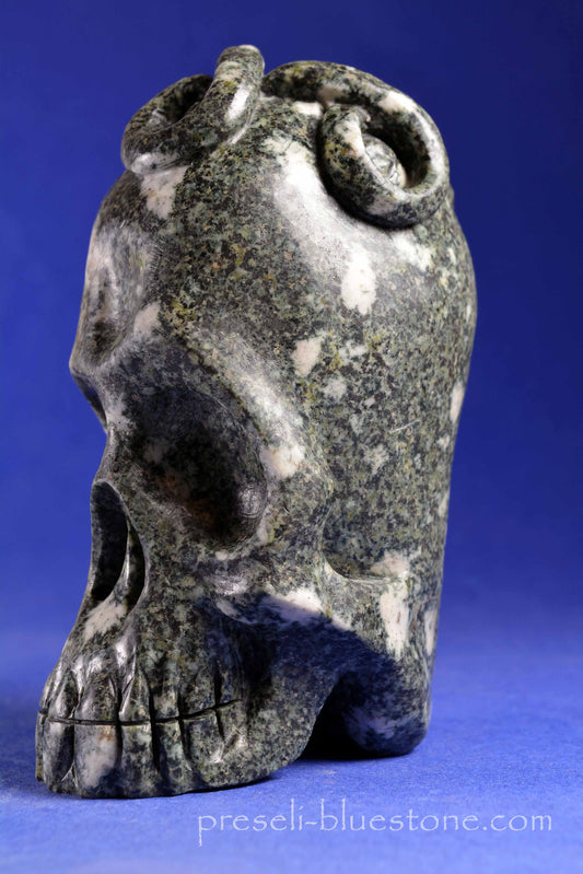 Preseli Bluestone Celtic Knot Conehead Skull