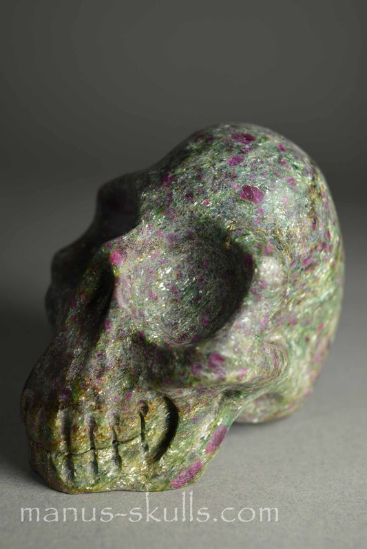 Ruby in Fuchsite Skull