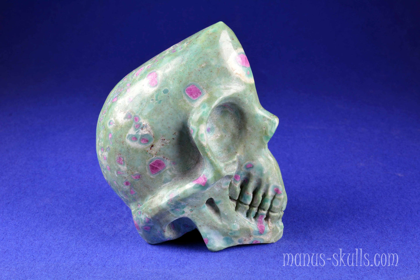 Ruby in Fuchsite Skull