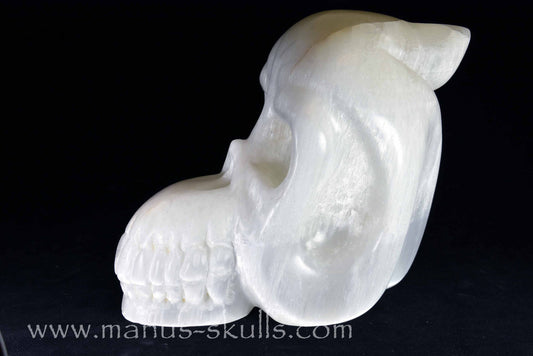 White Selenite Skull