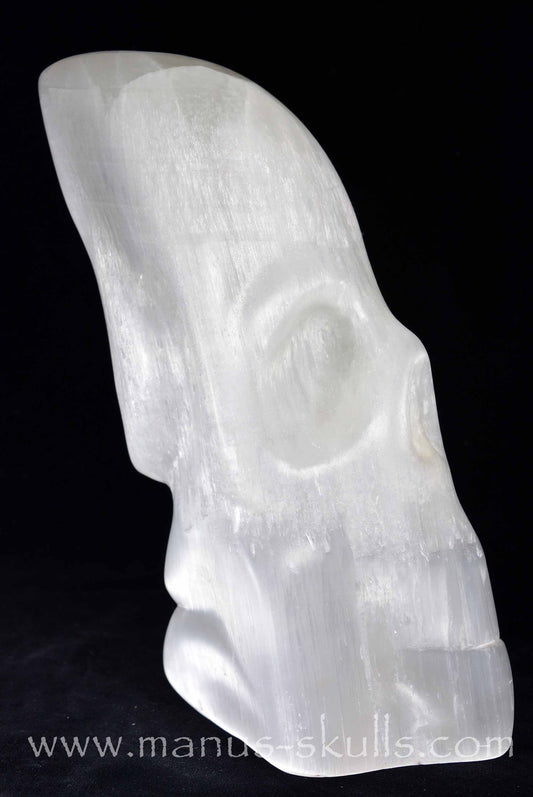 Double face White Selenite Skull